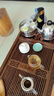 金灶（KAMJOVE）自動(dòng)上水整套茶具套裝 雞翅木實(shí)木茶盤(pán)功夫茶臺茶海電熱茶爐K-185 搭配K9 陶瓷茶具 茶渣桶 曬單實(shí)拍圖
