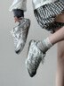 ON MAX明星同款四葉草德訓鞋運動(dòng)百搭一腳蹬休閑鞋男女春夏新品 銀色 36 曬單實(shí)拍圖