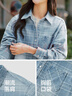 森馬（Semir）森柔|牛仔襯衫女春中長(cháng)款oversize落肩長(cháng)袖衣服襯衣103125105002 曬單實(shí)拍圖