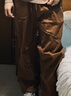 森馬（Semir）休閑褲男工裝褲寬松直筒褲子秋冬季戶(hù)外時(shí)尚純色長(cháng)褲純棉松緊腰 胡桃棕51002 XL 曬單實(shí)拍圖