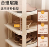 安爾雅簡(jiǎn)易鞋架門(mén)口多層宿舍家用收納立式省空間分層隔板鞋柜 暖白8層 曬單實(shí)拍圖