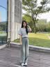 天絲牛仔褲女夏季薄款新款小個子寬松百搭高腰直筒褲冰絲闊腿褲子 藍(lán)色 【顯瘦舒適透氣】 M 【建議106-125斤】 曬單實拍圖