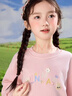 小茵曼女童圓領(lǐng)套頭衛衣立體花朵2025春新品兒童中大童休閑長(cháng)袖上衣 曬單實(shí)拍圖