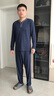 Charm Kendo80支超細旦莫代爾奢享男士睡衣秋季家居服男套裝柔軟春秋款套裝 藏青【莫代爾家居服套裝禮盒款】 送老公實(shí)用高級感 XL(130-155斤) 曬單實(shí)拍圖