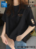 真維斯（Jeanswest）純棉短袖女夏季2025新款休閑百搭半袖體恤衫女士潮流t恤女上衣服 黑色 帶帽小熊_K-帶帽小熊袖_K XL 曬單實(shí)拍圖