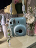 【mini12透明外殼】instax水晶殼拍立得硬殼相機保護殼殼子鏈條 奶綠白短繩+青蘋(píng)果掛繩+貼紙+Mini12透明殼 曬單實(shí)拍圖