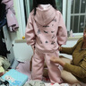 G.duck小黃鴨女童秋裝套裝2026新款寶寶衣服春秋季外套4-6歲3兒童衛衣褲 粉色【春秋款】 110 建議100-110cm3-4歲 曬單實(shí)拍圖