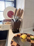 ZOZX刀具收納架刀架菜刀收納架旋轉刀架廚房臺面刀具瀝水收納架 加厚旋轉【木紋色刀架】 曬單實(shí)拍圖