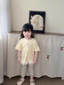 班喜迪女童短袖t恤夏季2026新款洋氣寶寶公主衣服夏裝兒童薄款童裝上衣 黃色 100 曬單實(shí)拍圖