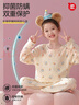 紅豆兒童純棉睡衣套裝春夏季中大童女童寶寶可愛(ài)圓領(lǐng)印花家居服套裝 曬單實(shí)拍圖