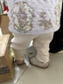 babylove寶寶打底褲秋冬季保暖加絨褲純色百搭褲子寶寶彈力休閑褲 米白 90 曬單實(shí)拍圖