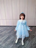 G.duck小黃鴨愛(ài)莎公主裙女童連衣裙秋裝2025新款兒童艾莎裙子小女孩紗裙 藍色 100 建議2~3歲【 90-100cm】cm 曬單實(shí)拍圖