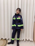芭麥圖消防員衣服兒童 橙色衣服幼兒園小朋友消防服演出服小學(xué)生消防服 新款藏藍色消防服套餐一 140 曬單實(shí)拍圖