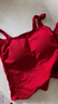 浪莎（LangSha）紅色吊帶背心女磨毛秋冬季帶胸墊內搭安可拉保暖無(wú)袖打底衣安克拉 曬單實(shí)拍圖