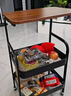 喻品置物架落地小推車(chē)零食架子客廳收納架廚房?jì)ξ锛軐蛹躗W276三層黑 曬單實(shí)拍圖