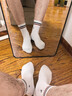 皮爾卡丹（pierre cardin）襪子男100%純棉春秋休閑條紋男襪白色棉襪防臭抑菌中長(cháng)筒耐磨襪 曬單實(shí)拍圖