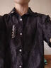 主意范（ZHUYIFAN）胖子超大碼休閑襯衫男士短袖夏季寬松大碼冰絲學(xué)生外套襯衣套裝 黑色 XL (175) 125-145斤 曬單實(shí)拍圖