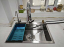 名爵（MEJUE）廚房水槽大單槽304不銹鋼加厚一體盆洗菜池洗碗池抽拉龍頭Z-02402 曬單實(shí)拍圖