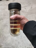 希樂(lè )（cille）玻璃杯雙層玻璃水杯男士商務(wù)帶茶隔大茶水分離杯便攜創(chuàng  )意泡茶杯 黑色（加厚） 400ml 曬單實(shí)拍圖