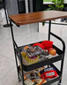 喻品置物架落地小推車(chē)零食架子客廳收納架廚房?jì)ξ锛軐蛹躗W276三層黑 曬單實(shí)拍圖
