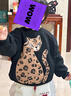 H&M童裝兒童女童衛衣春季舒適獨角獸印花長(cháng)袖套衫1216937 黑色/豹 110 110/56 (3-4Y) 曬單實(shí)拍圖