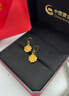 中國黃金（CHINA GOLD）牡丹花黃金耳環(huán)女足金耳飾耳釘生日情人節禮物送女友老婆 足金牡丹花耳環(huán)約1.4g 曬單實(shí)拍圖