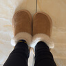 紅豆高幫棉拖鞋女士冬季新款包跟保暖加絨室內家居厚底棉鞋男外穿 卡其色 38-39 適合37-38腳穿【240mm】 曬單實(shí)拍圖