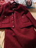 衣香麗影新款紅色小香風(fēng)短外套半身裙套裝女輕奢新年戰袍 棗紅 XL 曬單實(shí)拍圖