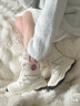 駱駝（CAMEL）熔巖雪地靴女懶人毛毛鞋冬季增高防寒休閑靴 L25W577050 米色 39 曬單實(shí)拍圖