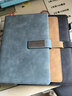 得力（deli）可定制筆記本子A5/120張羊巴皮記事本商務(wù)辦公皮面本加厚工作筆記本皮面本藍BP154 曬單實(shí)拍圖