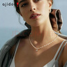 阿吉豆項鏈女氣泡方糖珍珠小眾輕奢設計感短鏈鎖骨鏈毛衣鏈女神節 曬單實(shí)拍圖
