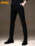 JEEP吉普牛仔褲男春秋季男士彈力修身小腳褲子男休閑男褲 黑色 34 曬單實(shí)拍圖