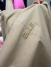 ELLE KIDS春秋款英倫風(fēng)大口袋刺繡長(cháng)款風(fēng)衣女童舒適耐穿復古防風(fēng)外套 咖色 曬單實(shí)拍圖