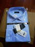 杉杉【DP免燙】長(cháng)袖襯衫男士藍色秋季商務(wù)休閑純棉襯衣 純白色 42  曬單實(shí)拍圖
