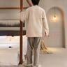南極人男士睡衣男秋冬加絨法蘭絨套頭可外穿家居服套裝刺繡米2XL 曬單實(shí)拍圖