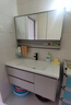 PNN廣東佛山衛浴陶瓷一體盆浴室柜組合衛生間洗臉盆柜組合輕奢洗漱臺 亮灰普通鏡款吊柜100cm 曬單實(shí)拍圖