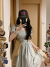 妙奕嘉連衣裙女裙子夏季2026新款法式赫本風(fēng)遮肚子洋氣休閑氣質(zhì)顯瘦長(cháng)裙 方領(lǐng)收腰系帶連衣裙長(cháng)裙【藍色】 M 【建議105斤內】 曬單實(shí)拍圖