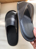 DEATKN德國輕奢牛皮拖鞋女家居室內夏季透氣真皮涼拖鞋男士防滑防臭牛筋 黑色 35 _36 曬單實(shí)拍圖