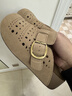 百麗（Belle）透氣打孔面勃肯鞋女2026夏新商場(chǎng)同款厚底可外穿拖鞋F5Z1DBH6預售 杏色 35 曬單實(shí)拍圖