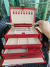 VLANDO真皮首飾盒2025新款新婚禮物生日送女友耳環(huán)飾品收納盒酒紅三層 曬單實(shí)拍圖
