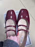 百麗（Belle）珍妮女孩法式優(yōu)雅牛皮瑪麗珍鞋女26春新商場(chǎng)質(zhì)感單鞋BFK02AQ6預售 酒紅色 39 曬單實(shí)拍圖