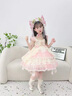 G.duck小黃鴨童裝洛麗塔公主裙女童裙子夏季兒童生日禮服女孩蓬蓬連衣裙 粉色裙子加拖尾 100 （建議身高90cm 3-4歲）cm 曬單實(shí)拍圖