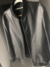 【京東直采】海寧真皮新款夾克棒球款薄款男裝春秋頭層小牛皮夾克 黑色 XL 125-135斤 曬單實(shí)拍圖