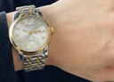(0.01)全自動(dòng)機芯表夜光精鋼日歷手表男士韓版情侶石英非機械表 羅馬男款 間金帶白面 曬單實(shí)拍圖