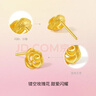 周六福（ZLF）黃金耳飾女款足金999玫瑰花閃砂鏤空耳釘 計價(jià) 2.80g 曬單實(shí)拍圖