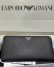 EMPORIO ARMANI/阿瑪尼官方旗艦【禮物】男女情侶拉鏈多卡位長(cháng)款錢(qián)包卡包 81072-黑色 曬單實(shí)拍圖