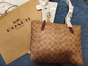 蔻馳（COACH）【三八節禮物】女包經(jīng)典標志女士中號單肩手提托特包送女生禮物 棕黃色拼棕色CBT18IMXHE 禮物 曬單實(shí)拍圖