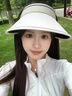 小稚氣無(wú)痕防曬帽女新款大帽檐空頂帽子夏款無(wú)感一體遮陽(yáng)帽可折疊太陽(yáng)帽 白色 【M標糖果色空頂帽】 曬單實(shí)拍圖