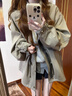 溫格芳 小個(gè)子風(fēng)衣外套女2026春季新款韓系高級感時(shí)尚百搭短款夾克上衣 灰綠色 S （建議90—105斤） 曬單實(shí)拍圖