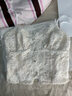 三吉黑花【云衣】吊帶背心女蕾絲羽毛紗繡花花邊彈力絕美巨好看 珠白 M 曬單實(shí)拍圖